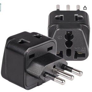 OREI USA to Italy travel plug adapter - Type L Plug Adapter Compatible - 2 in 1